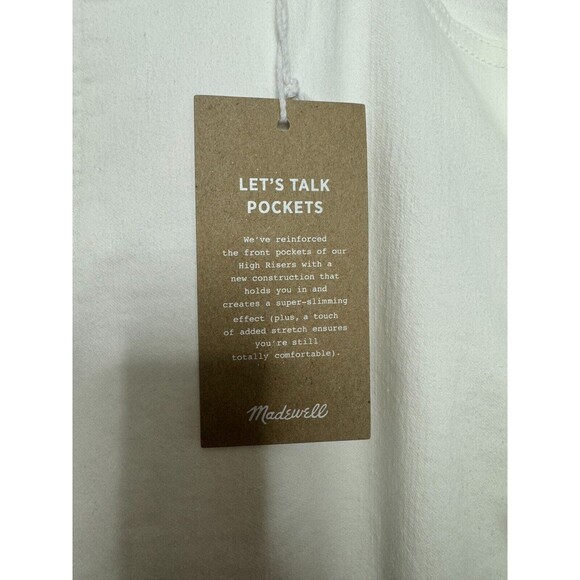 Madewell Sz 35 Petite 10" High-Rise Skinny Jeans Pure White Step-Hem Edition NWT - Picture 7 of 15